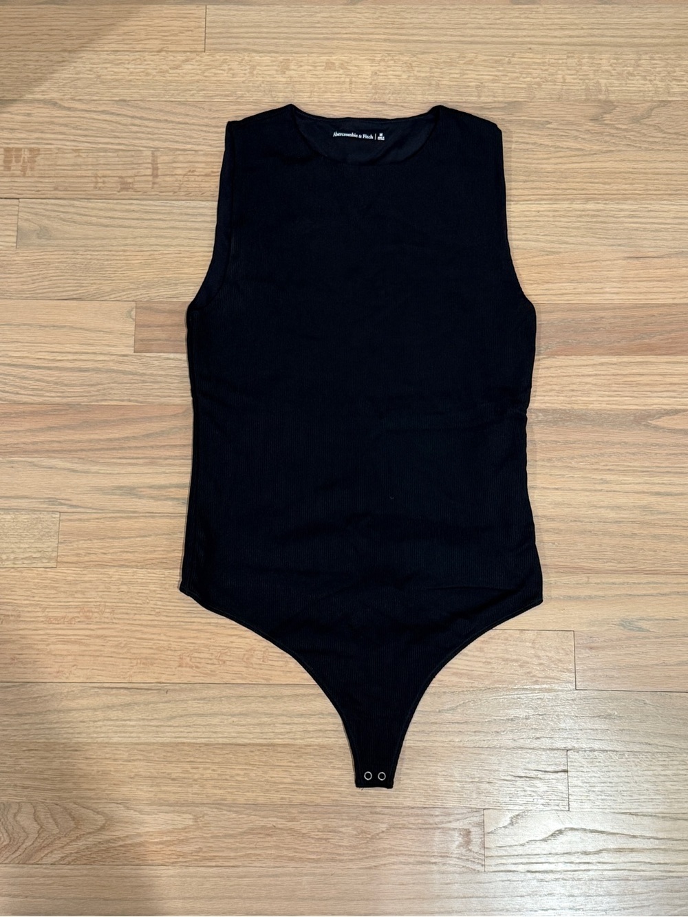 LIKE NEW Abercrombie & Fitch Black Ribbed Sleeveless Bodysuit, Size Medium